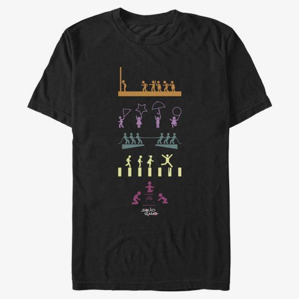 Tričko Merch Netflix Squid Game - Squid Game Icons Unisex T-Shirt Black S