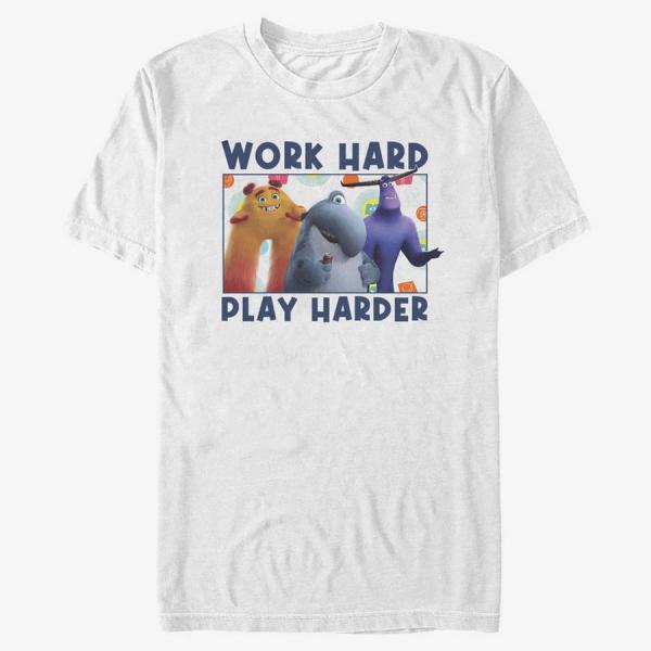 Tričko Merch Pixar Monsters At Work - Play Hard Unisex T-Shirt White S