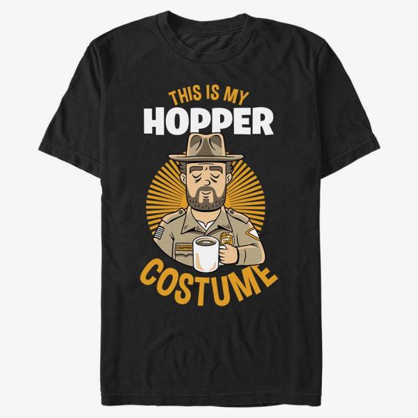 Tričko Merch Netflix Stranger Things - Hopper Costume Unisex T-Shirt Black S