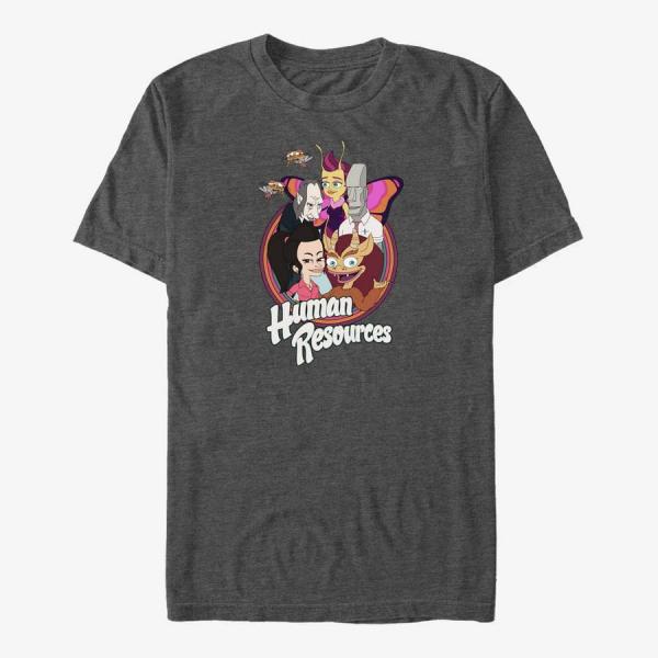 Tričko Merch Netflix Human Resources - HR Circle Up Unisex T-Shirt Dark Heather Grey XL