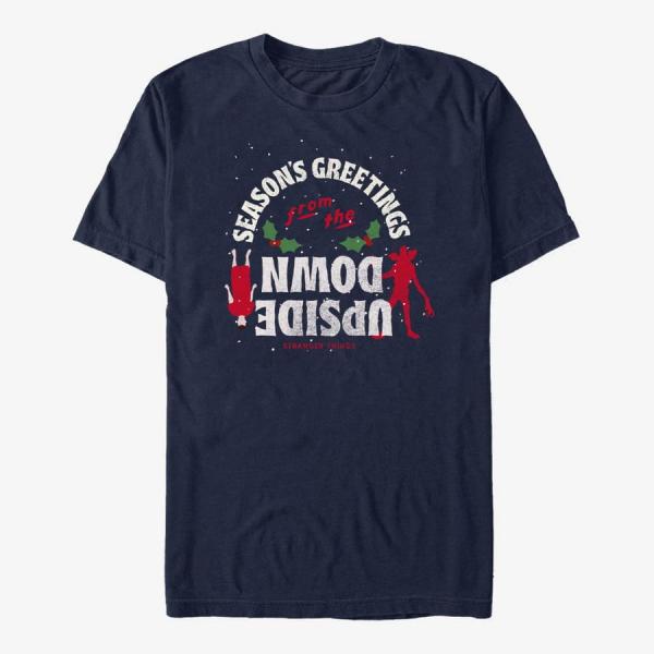 Queens Netflix Stranger Things - Season's Greetings Unisex T-Shirt Navy Blue