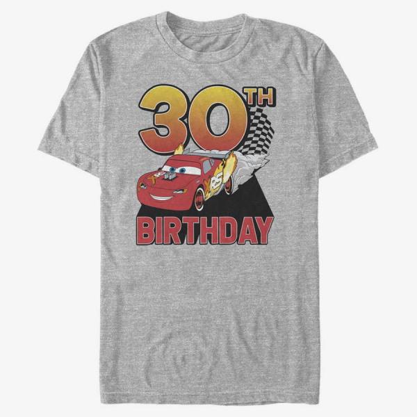 Tričko Merch Pixar Cars 2 - Lightning Birthday 30 Unisex T-Shirt Heather Grey S