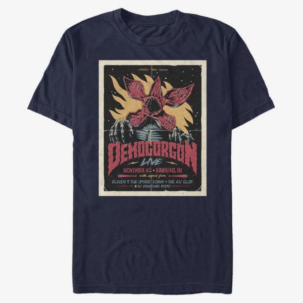Tričko Merch Netflix Stranger Things - Gig Poster Unisex T-Shirt Navy Blue M