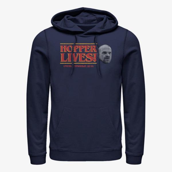 Queens Netflix Stranger Things - Stranger Things Hopper Lives Unisex Hoodie Navy Blue