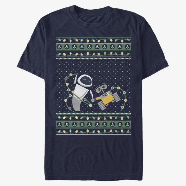 Tričko Merch Pixar Wall-E - Wall E Ugly Sweater Unisex T-Shirt Navy Blue XL