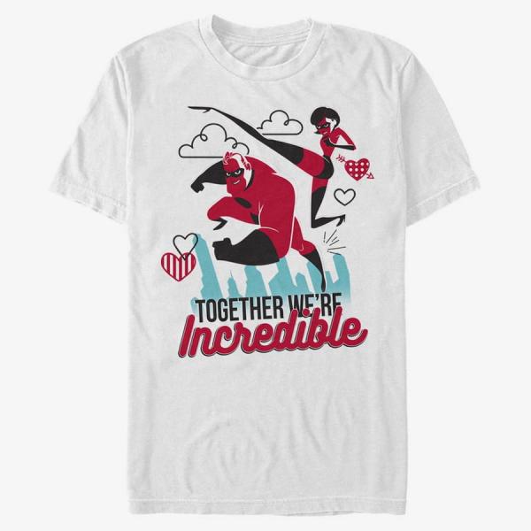 Tričko Merch Pixar Incredibles - Together Incredible Unisex T-Shirt White S