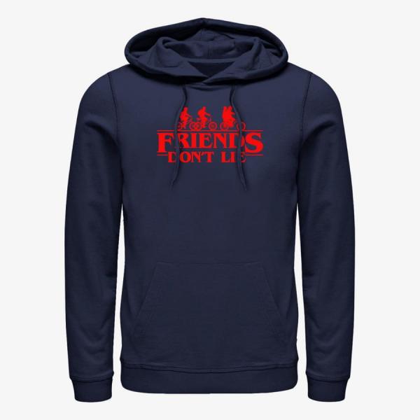 Mikina Merch Netflix Stranger Things - FRIENDS DON'T LIE Unisex Hoodie Navy Blue XXL