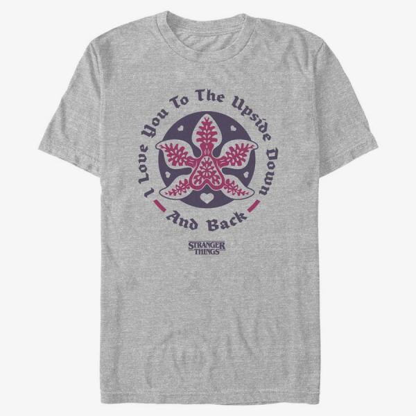 Queens Netflix Stranger Things - Upside Down Love Unisex T-Shirt Heather Grey
