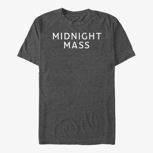 Tričko Merch Netflix Midnight Mass - STACKED LOGO Unisex T-Shirt Dark Heather Grey XXXL