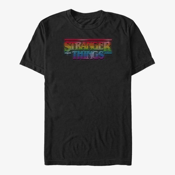 Tričko Merch Netflix Stranger Things - Shiny ST Logo Unisex T-Shirt Black S
