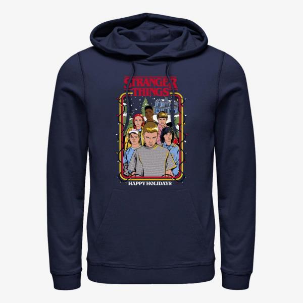 Mikina Merch Netflix Stranger Things - Snowy Group Unisex Hoodie Navy Blue XXXL