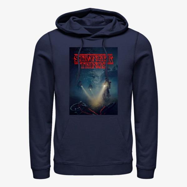 Mikina Merch Netflix Stranger Things - Will Missing Bike Poster Unisex Hoodie Navy Blue S