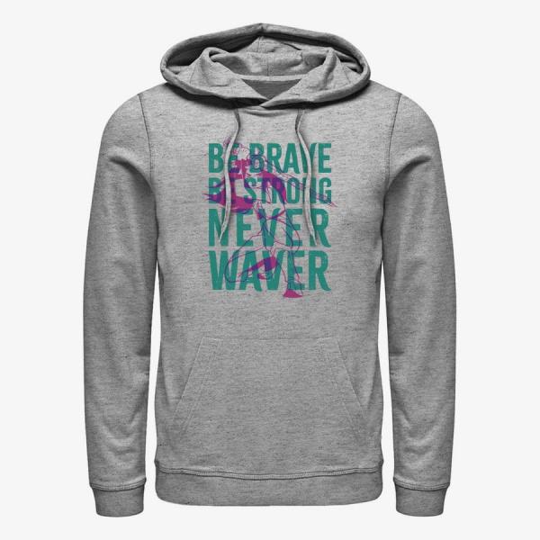 Queens Pixar Raya the Last Dragon - BE BRAVE BE STRONG NEVER WAIVER OVERLAY Unisex Hoodie Heather Grey