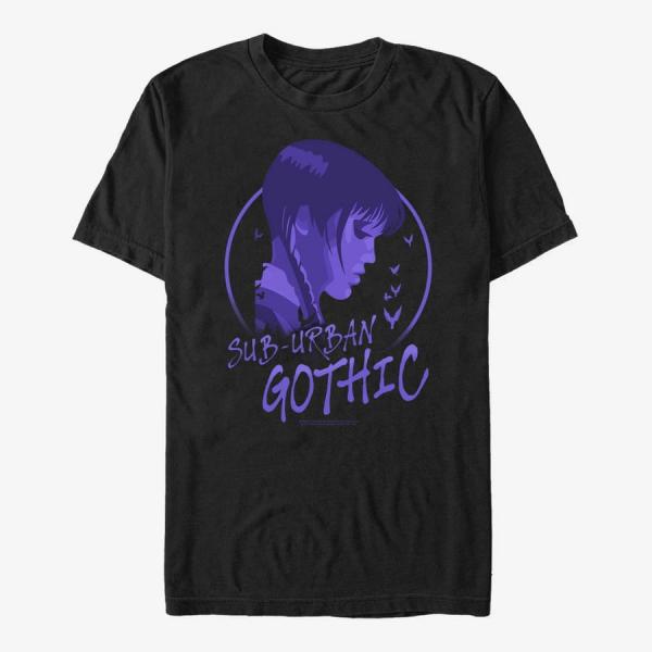 Tričko Merch MGM Wednesday - SUB URBAN GOTHIC Unisex T-Shirt Black XL