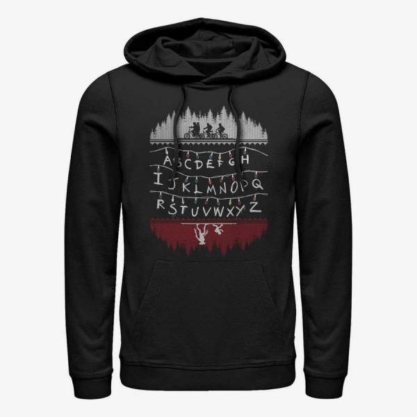 Queens Netflix Stranger Things - Alphabet Lights Unisex Hoodie Black