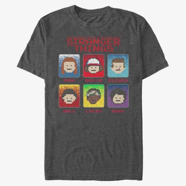 Tričko Merch Netflix Stranger Things - 8 Bit Stranger Unisex T-Shirt Dark Heather Grey S