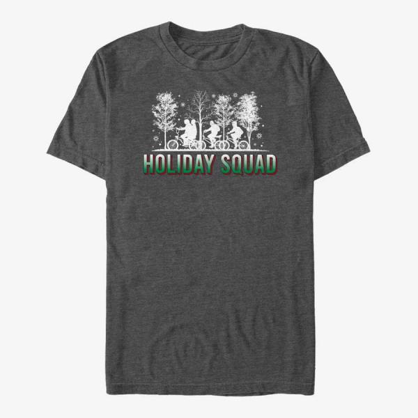Tričko Merch Netflix Stranger Things - Holiday Squad Unisex T-Shirt Dark Heather Grey M