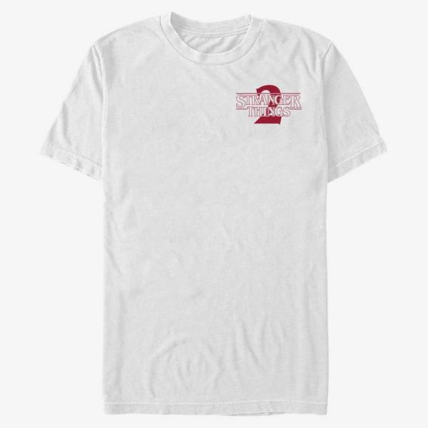 Tričko Merch Netflix Stranger Things - Stranger Two Solid Pocket Unisex T-Shirt White XL