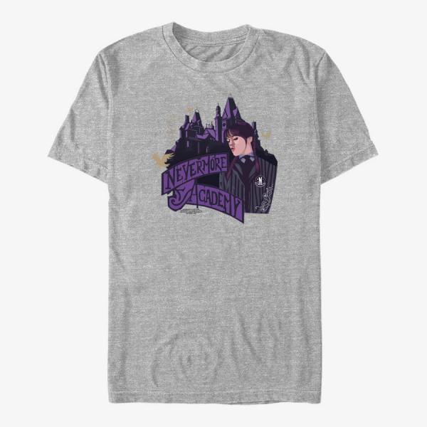 Tričko Merch MGM Wednesday - Nevermore Academy Unisex T-Shirt Heather Grey M