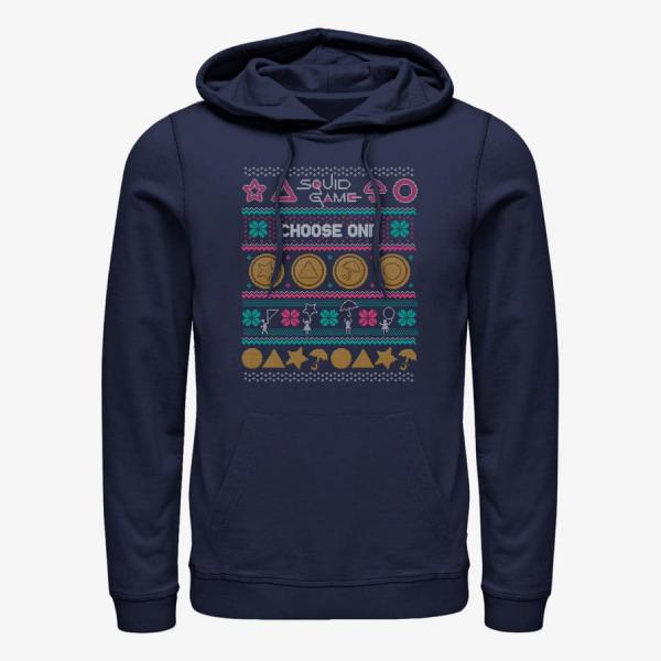 Mikina Merch Netflix Squid Game - DAGALOG COOKIE UGLY SWEATER Unisex Hoodie Navy Blue L