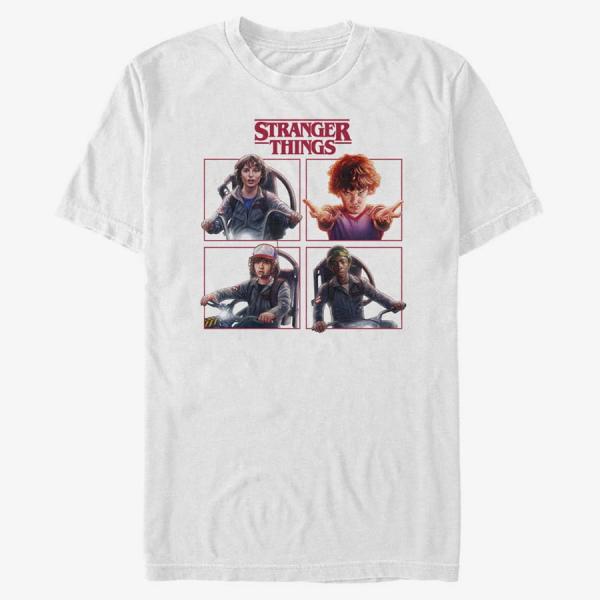 Tričko Merch Netflix Stranger Things - Cast Box Up Unisex T-Shirt White L