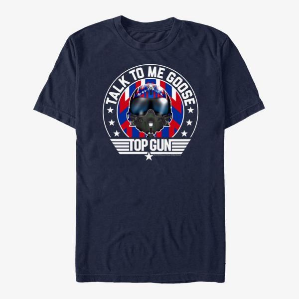 Tričko Merch Paramount Top Gun - Helmet Round Unisex T-Shirt Navy Blue S