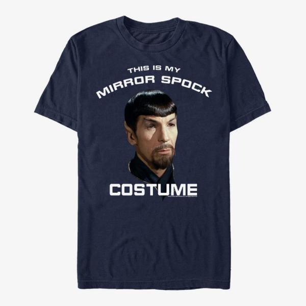 Tričko Merch Paramount Star Trek - This Is My Mirror Spock Costume Unisex T-Shirt Navy Blue M