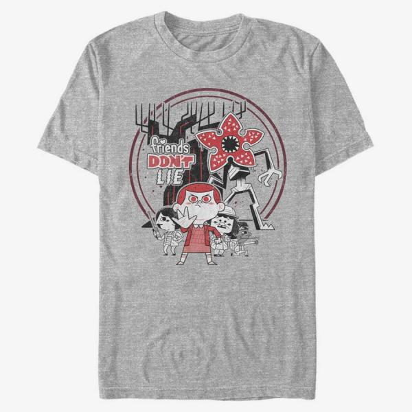 Queens Netflix Stranger Things - Chibi Things Unisex T-Shirt Heather Grey