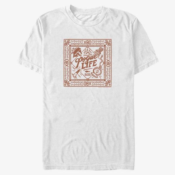 Tričko Merch Netflix Outer Banks - Square Badge Unisex T-Shirt White XL