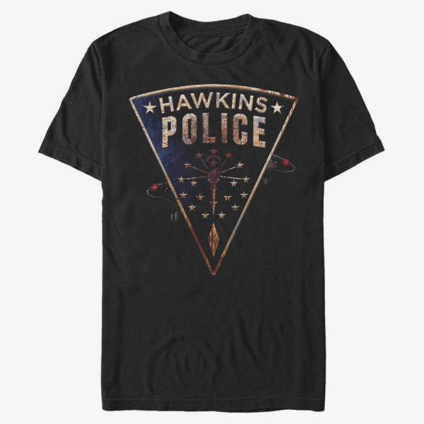 Tričko Merch Netflix Stranger Things - Hawkins Police Rats Unisex T-Shirt Black L