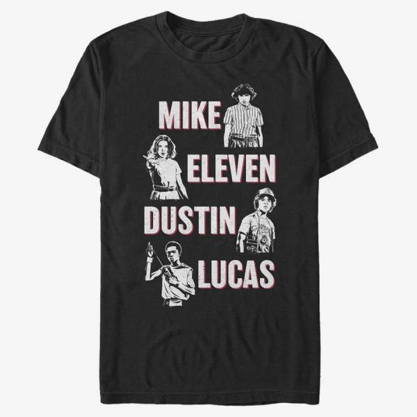 Tričko Merch Netflix Stranger Things - Cast Characteristic Unisex T-Shirt Black S