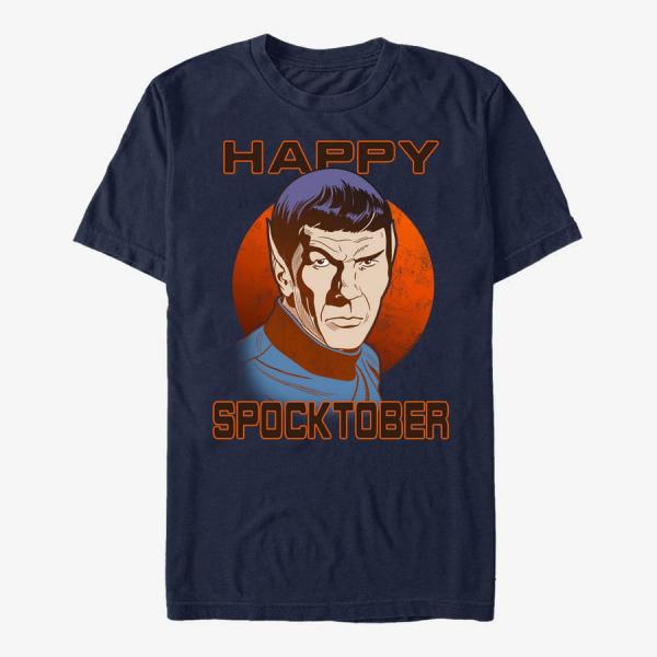 Tričko Merch Paramount Star Trek - Happy Spocktober Unisex T-Shirt Navy Blue M