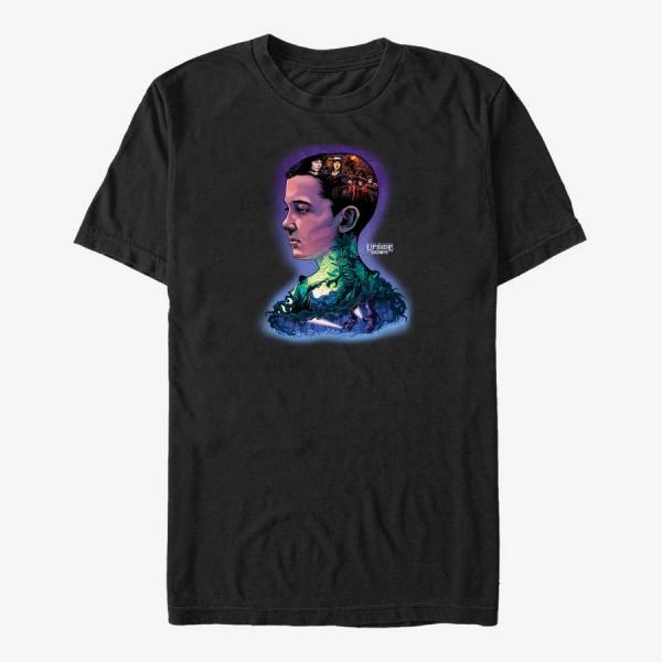 Tričko Merch Netflix Stranger Things - Upside Down Profile Unisex T-Shirt Black M