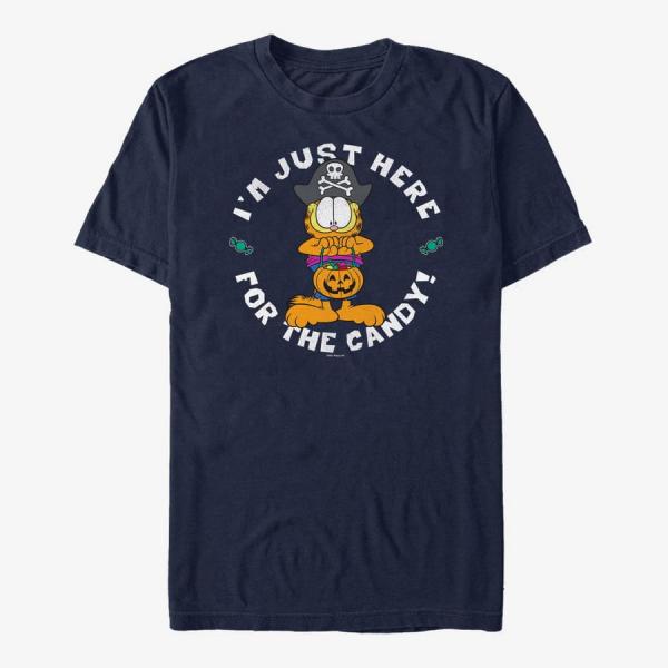 Tričko Merch Paramount Garfield - Here For Candy Unisex T-Shirt Navy Blue S