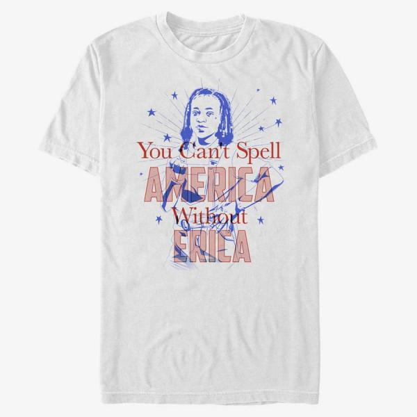 Queens Netflix Stranger Things - America Erica Unisex T-Shirt White