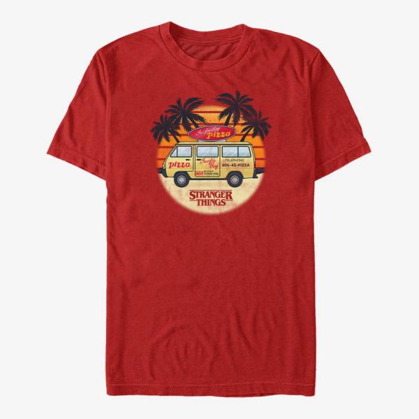 Tričko Merch Netflix Stranger Things - Surfer Boy Sunset Unisex T-Shirt Red S