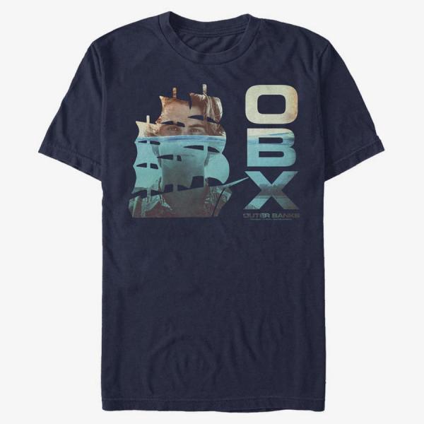 Tričko Merch Netflix Outer Banks - John B Sunken Ship Unisex T-Shirt Navy Blue XXL