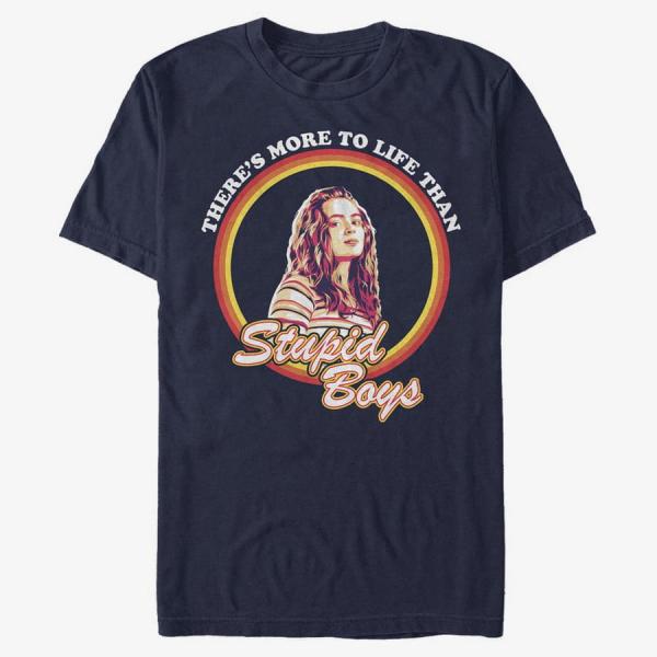 Queens Netflix Stranger Things - Stupid Boys Unisex T-Shirt Navy Blue