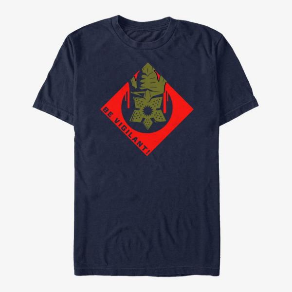 Queens Netflix Stranger Things - Vigilant Badge Unisex T-Shirt Navy Blue