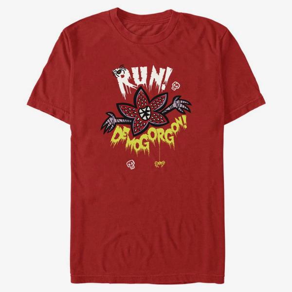 Queens Netflix Stranger Things - Run Away Unisex T-Shirt Red