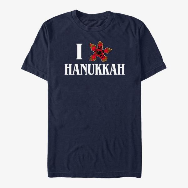 Queens Netflix Stranger Things - Demogorgon Hanukkah Unisex T-Shirt Navy Blue