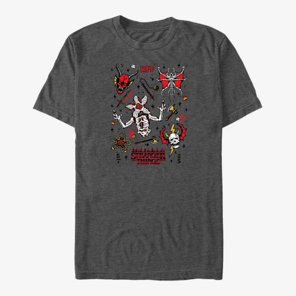 Queens Netflix Stranger Things - Stranger Flash Sheet Unisex T-Shirt Dark Heather Grey