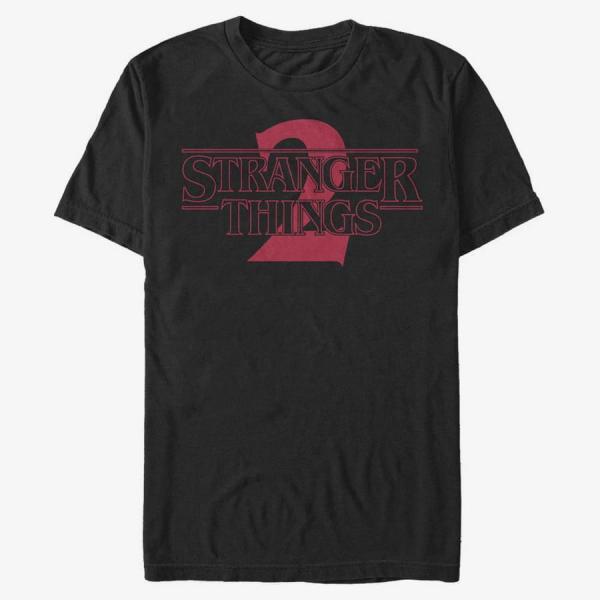 Tričko Merch Netflix Stranger Things - Stranger Two Solid Logo Unisex T-Shirt Black L
