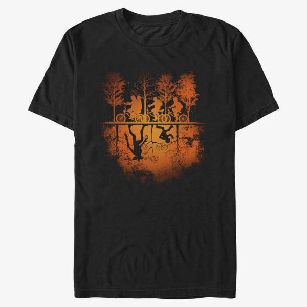 Queens Netflix Stranger Things - UPSIDE DOWN PUMPKIN Unisex T-Shirt Black