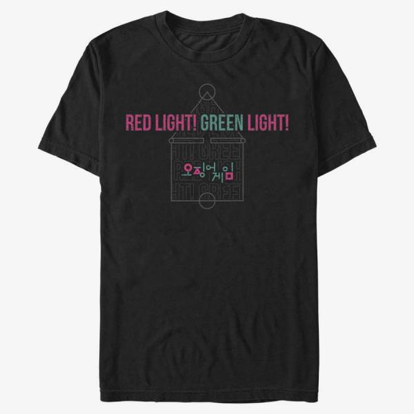 Tričko Merch Netflix Squid Game - Red Lights Green Unisex T-Shirt Black XXL