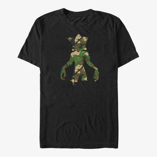 Queens Netflix Stranger Things - Camo Monster Unisex T-Shirt Black