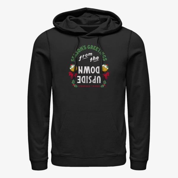 Mikina Merch Netflix Stranger Things - Greetings From Upside Down Unisex Hoodie Black XL