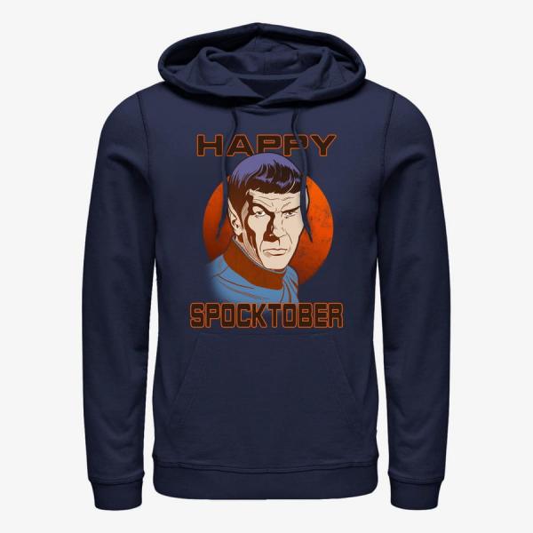 Mikina Merch Paramount Star Trek - Happy Spocktober Unisex Hoodie Navy Blue XL