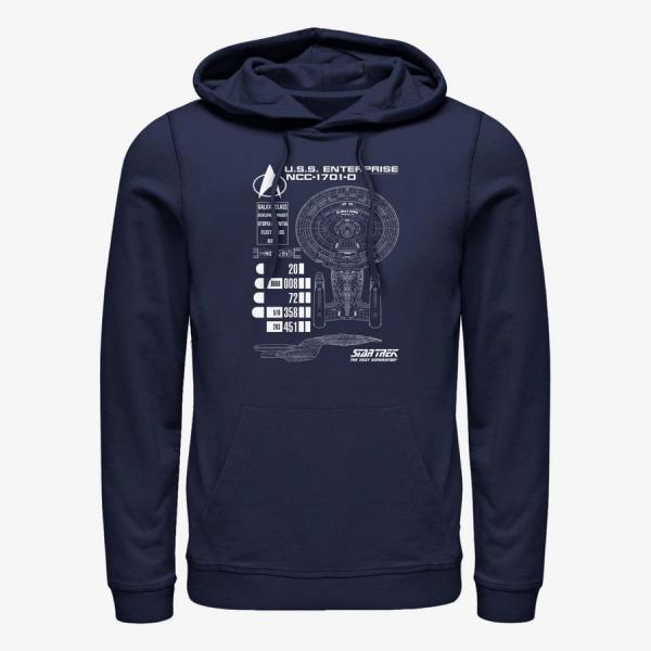 Mikina Merch Paramount Star Trek - Ship Schematics Unisex Hoodie Navy Blue L