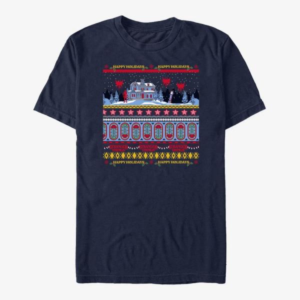 Tričko Merch Netflix Stranger Things - Creel House Sweater Unisex T-Shirt Navy Blue S